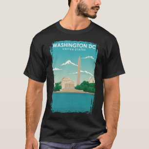 Washington DC Vintage Minimal Retro Travel Poster T-Shirt