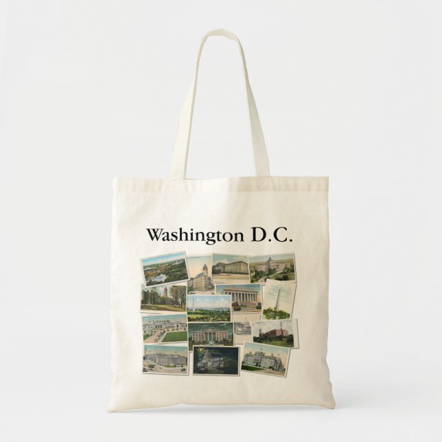 Washington DC: Vintage Postcards Souvenir Tote Bag (Front)