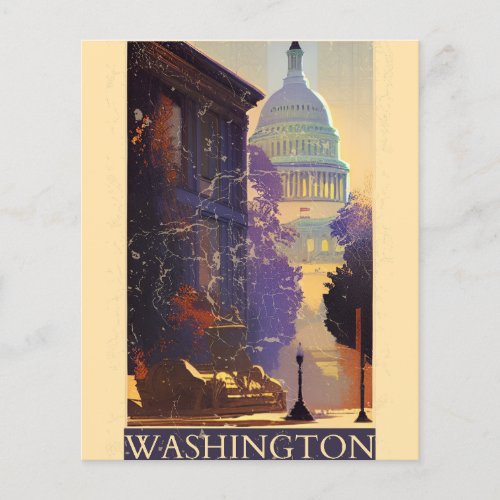 Washington DC vintage poster  Flyer