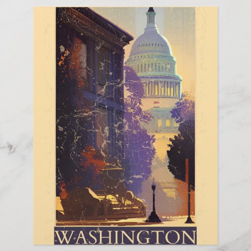 Washington DC vintage poster  Letterhead