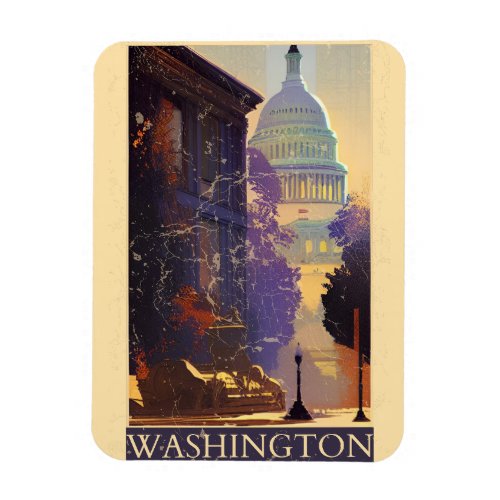 Washington DC vintage poster  Magnet