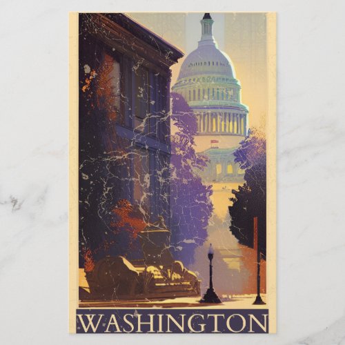 Washington DC vintage poster  Stationery