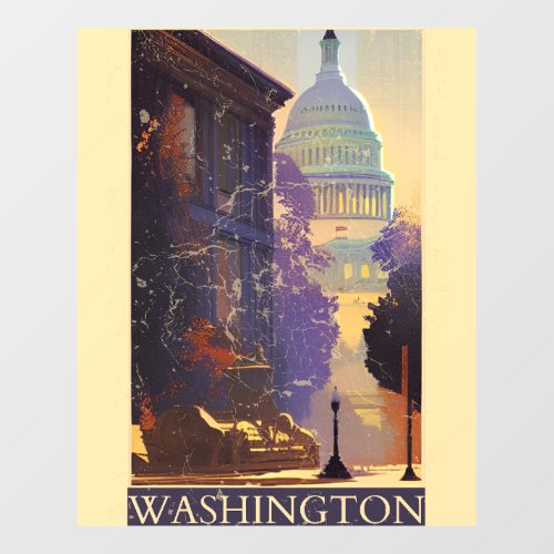 Washington DC vintage poster  Wall Decal