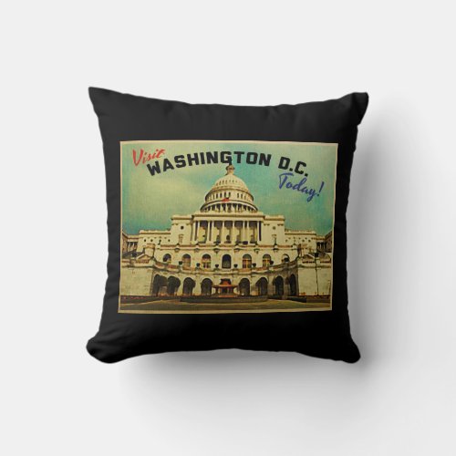 Washington DC Vintage Throw Pillow