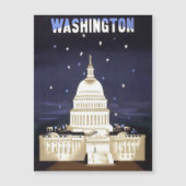 Washington DC vintage travel Magnetic Card (Front)