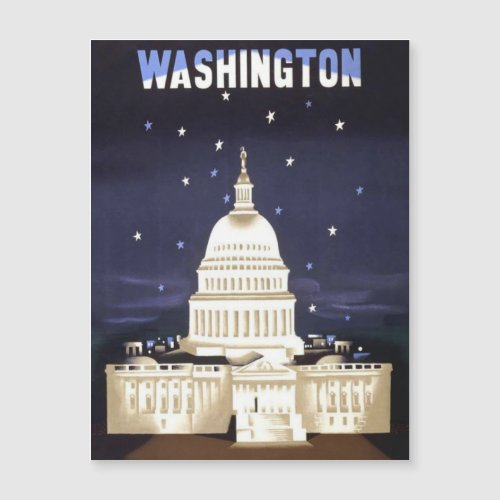 Washington DC vintage travel Magnetic Card