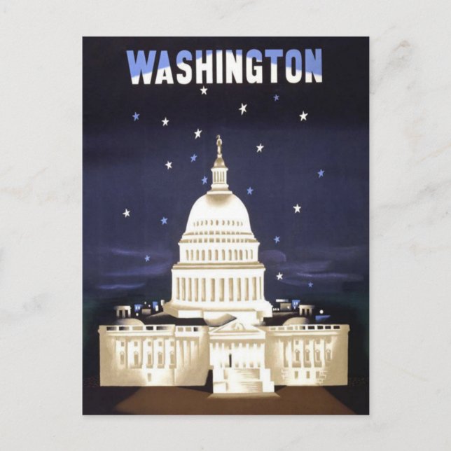 Washington DC vintage travel Postcard (Front)