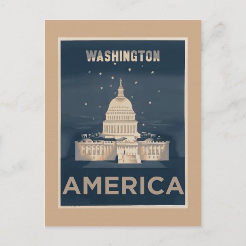 Washington DC Vintage Travel  Poster Postcard