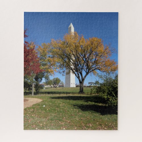 Washington DC Washington Monument and Fall Trees J Jigsaw Puzzle