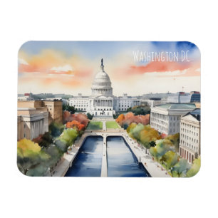 Washington DC watercolor art Magnet