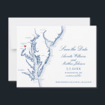 Washington DC Wedding Elegant Navy Map Save The Date<br><div class="desc">This elegant Washington DC Save the Date with Photo back is perfect for your beautiful coastal wedding anywhere in Chesapeake Bay! You can move the heart over the town you're getting married by using Zazzle's design tool. Best of all, personalize it with a photo at no extra cost. This easily...</div>