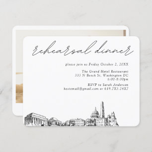 Washington DC Wedding Elegant Rehearsal Dinner Enclosure Card