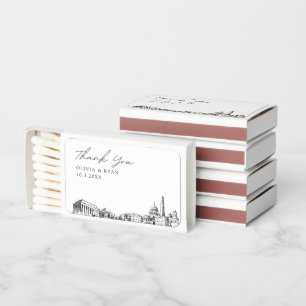 Washington DC Wedding Favor Custom Thank You Matchboxes