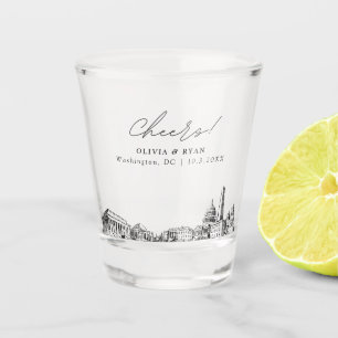Washington DC Wedding Favor Personalized Cheers Shot Glass