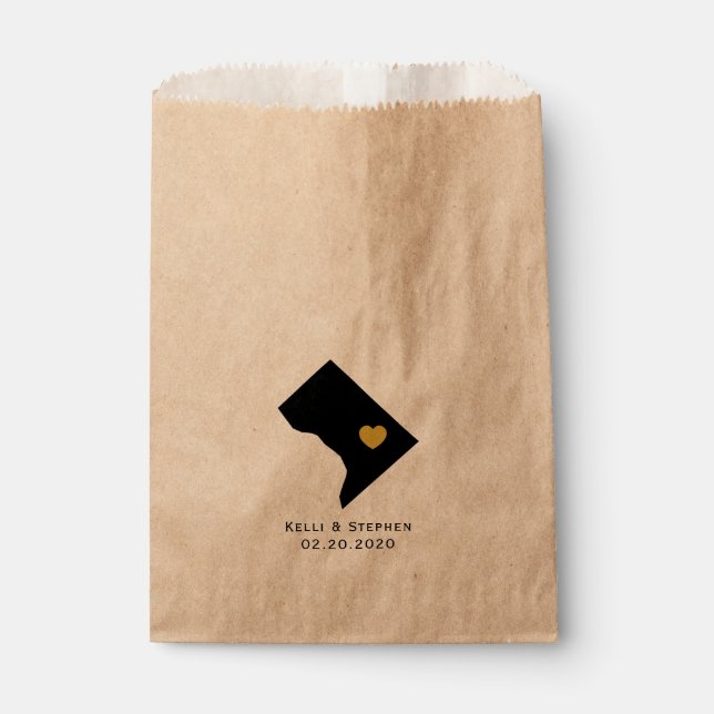 Washington DC Wedding Favor Treat Sacks, Gift Bags (Front)