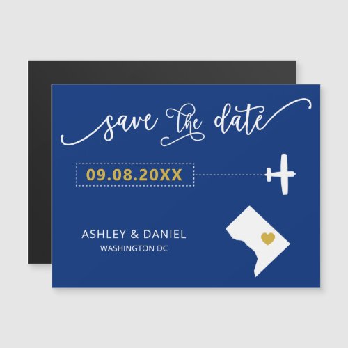 Washington DC Wedding Save the Date Card Map Magnetic Invitation