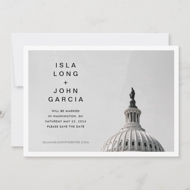 Washington DC Wedding Save the Date Invitation (Front)