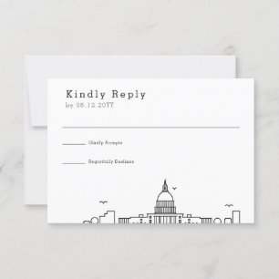 Washington DC Wedding   Stylized Skyline RSVP
