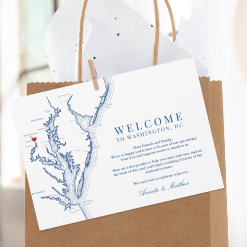 Washington DC Wedding Welcome and Itinerary Thank You Card