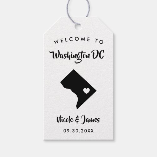 Washington DC Wedding Welcome Bag Tags Map Gift Tags