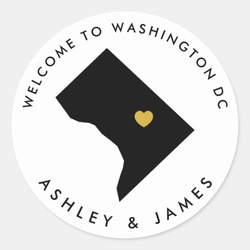 Washington DC Wedding Welcome Sticker Tag Capital