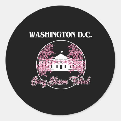 Washington Dc White House Cherry Blossom Classic Round Sticker