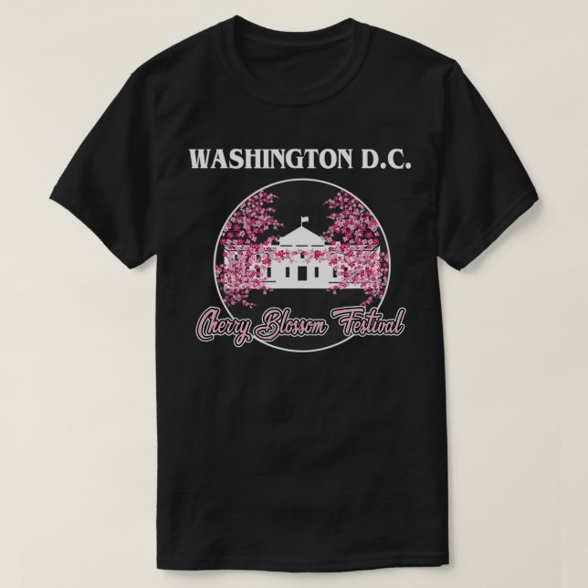 Washington DC White House Cherry Blossom T-Shirt (Design Front)