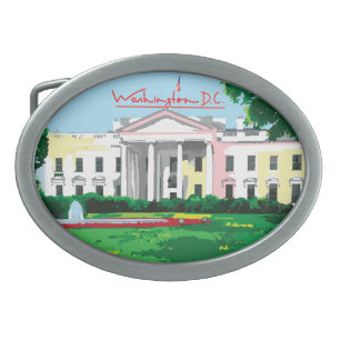 Washington DC - White House - Digital Oval Belt Buckle