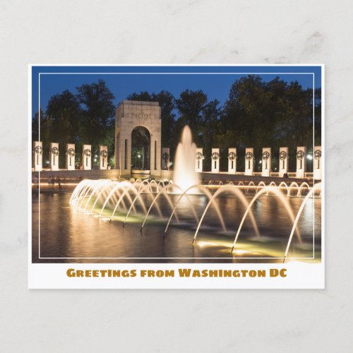 Washington DC World War II Memorial Postcard