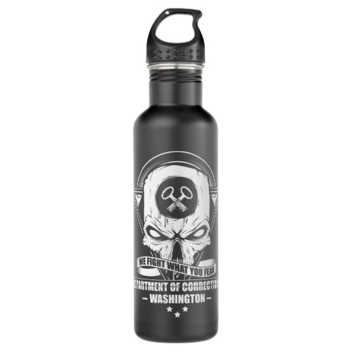 Washington Department Of Corrections Officer Skull Stainless Steel Water Bottle