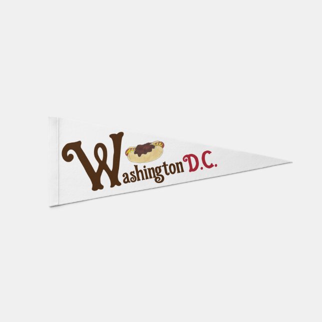 Washington District of Columbia D.C. Half-Smoke Pennant Flag (Front)