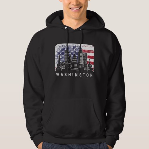 Washington District of Columbia Skyline Vintage Hoodie