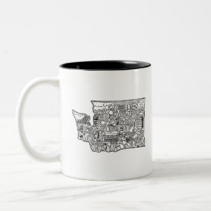 Washington Doodle Two-Tone Coffee Mug