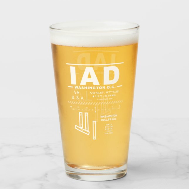 Washington Dulles International Airport IAD Glass (Back Filled)