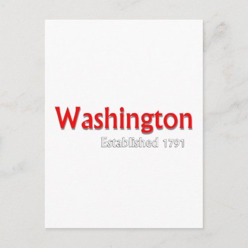 Washington Established Postcard