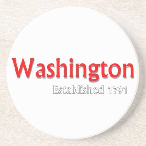 Washington Established Sandstone Coaster