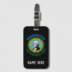 WASHINGTON EVERGREEN STATE FLAG LUGGAGE TAG