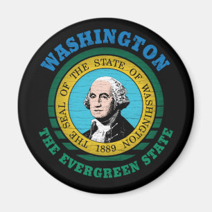 WASHINGTON EVERGREEN STATE FLAG MAGNET