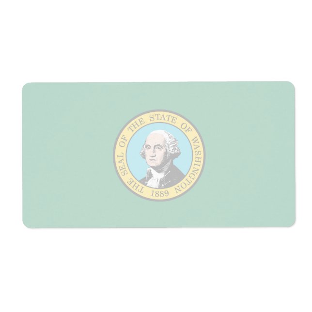 Washington Faint Flag Shipping Label (Front)