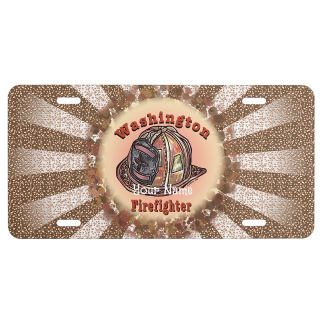 Washington Firefighter  License Plate (Front)
