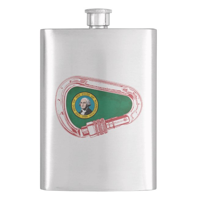 Washington Flag Climbing Carabiner Flask (Front)