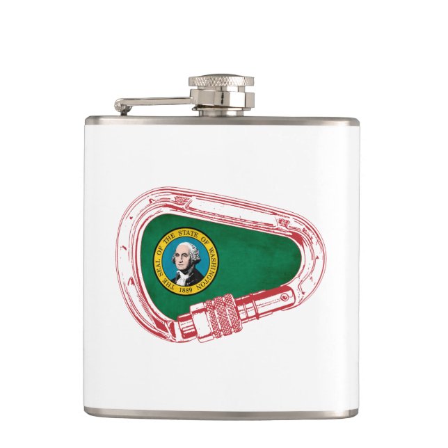 Washington Flag Climbing Carabiner Flask (Front)