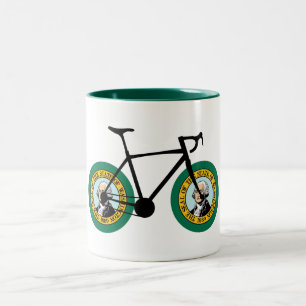 Washington Flag Cycling Two-Tone Coffee Mug
