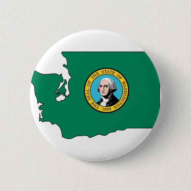 Washington Flag Map Button (Front)