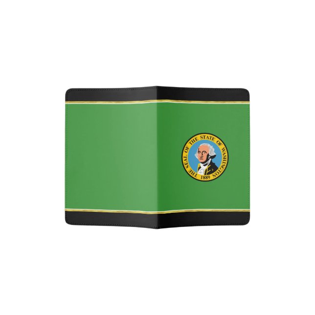 Washington flag passport holder (Opened)