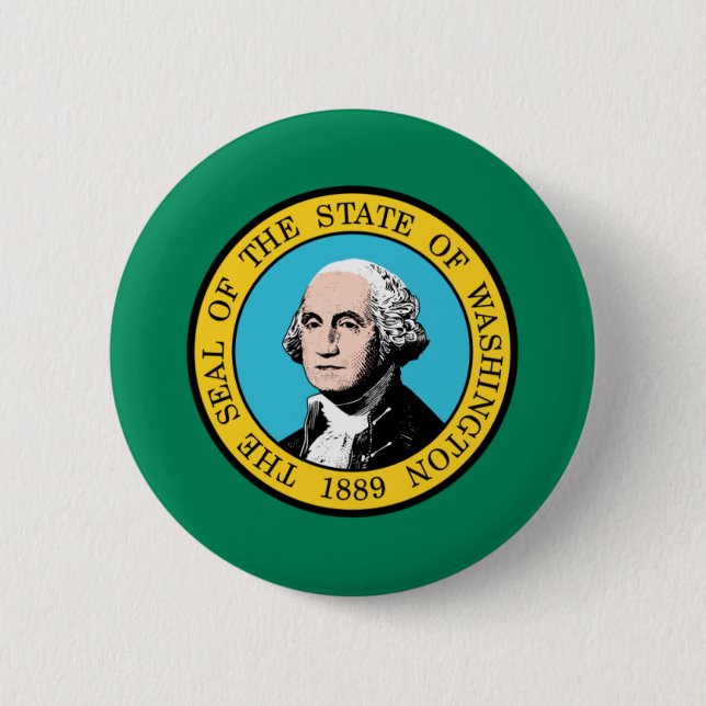 Washington Flag Pinback Button (Front)