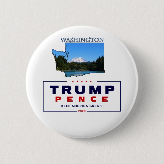 Washington for Trump Pence 2020 Button (Front)