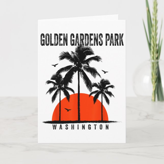 Washington Golden Gardens Park Surfing Surfboardin Card (Front)