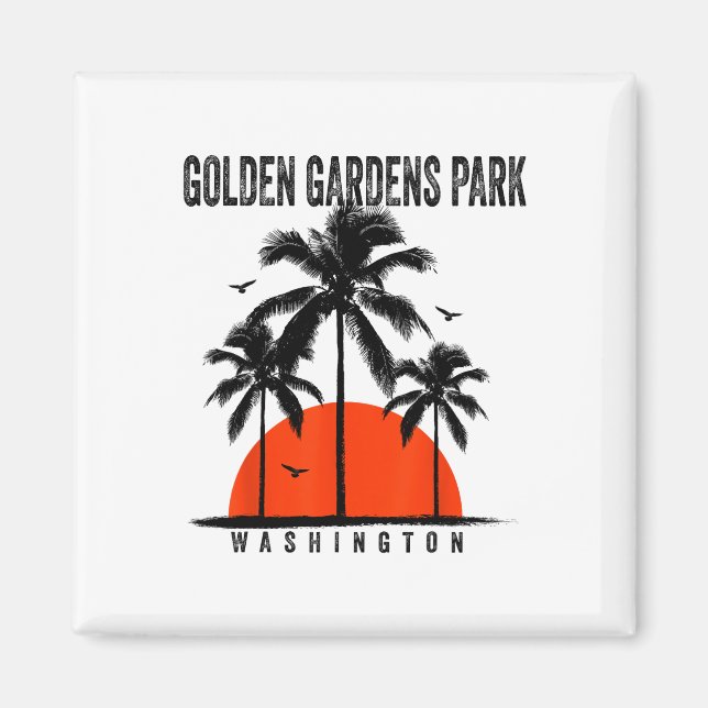 Washington Golden Gardens Park Surfing Surfboardin Magnet (Front)