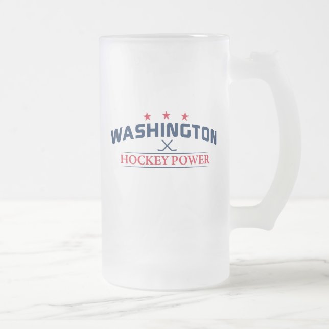 Washington Hockey Power Frosted Glass Mug (Right)